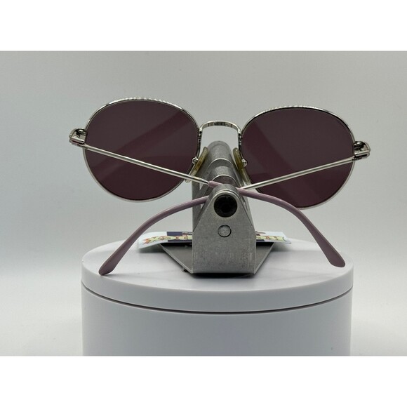 Vintage Oversize Sunglasses NOS Round Purple Lens Silver/Purple Frame Blue Bay - Picture 7 of 10